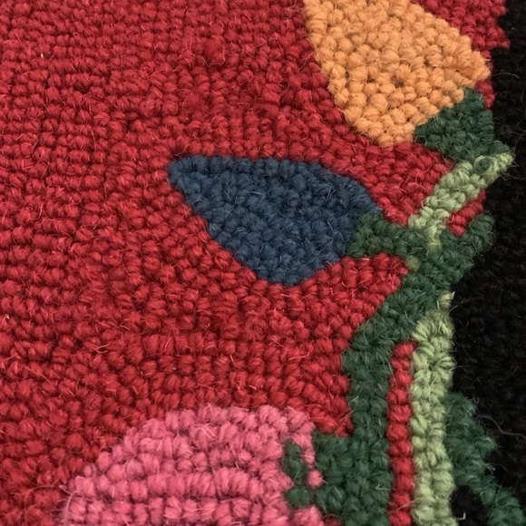 VINTAGE NEEDLEPOINT PEKING HANDICRAFT LINNEA RILEY-CHRISTMAS BLACK CAT WOOL - Picture 5 of 8